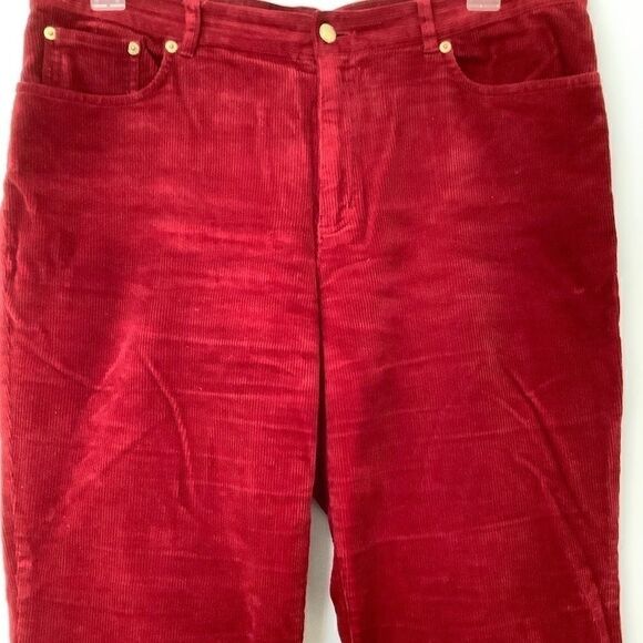 chaps CORDUROY DEEP RED WOMAN PANTS SIZE US 14 - Picture 4 of 10